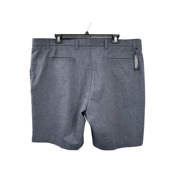 Roundtree Yorke Shorts Mens 48 NEW Blue Classic Fit Stretch Flat Front - Picture 2 of 15